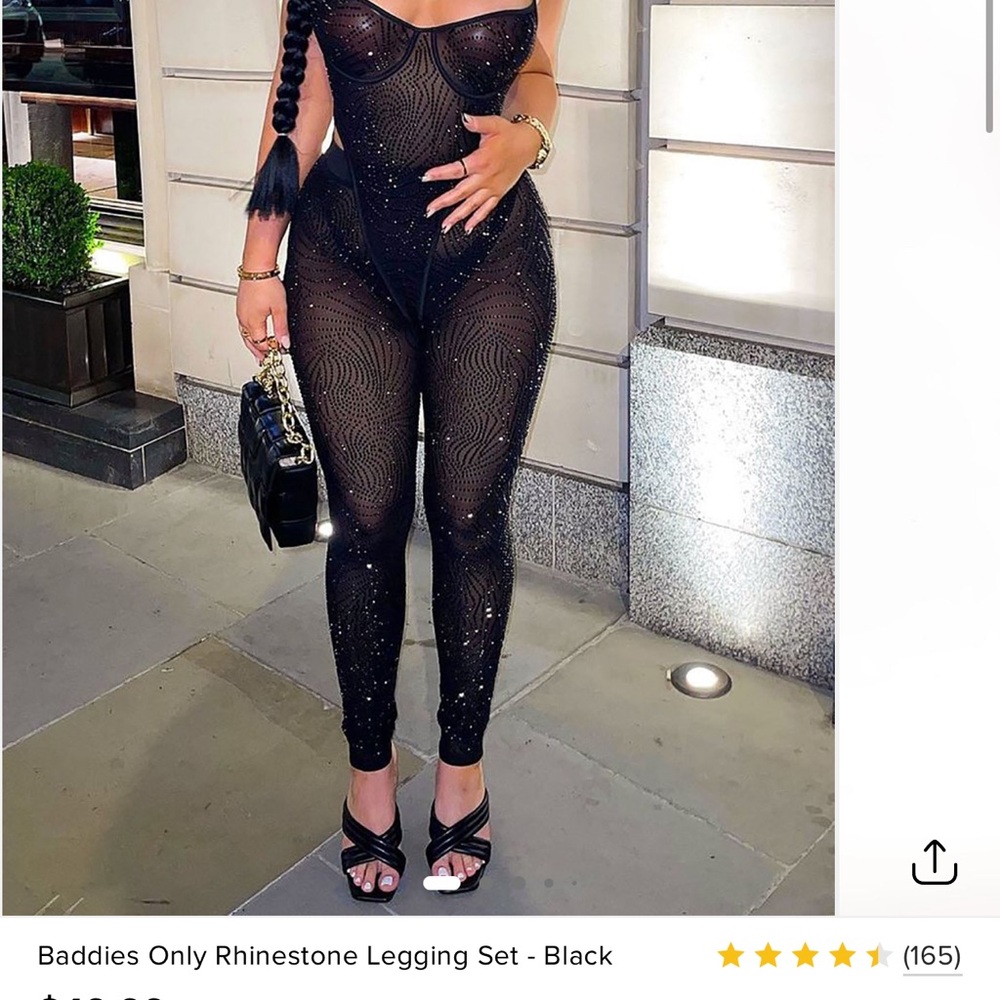Fashion Nova Black Two Piece Set